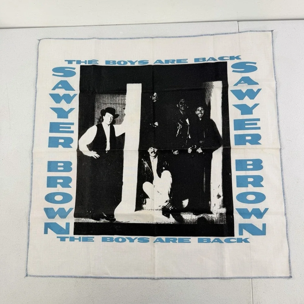 Vintage Sawyer Brown The Boys Are Back Country Music Bandana Scarf 22